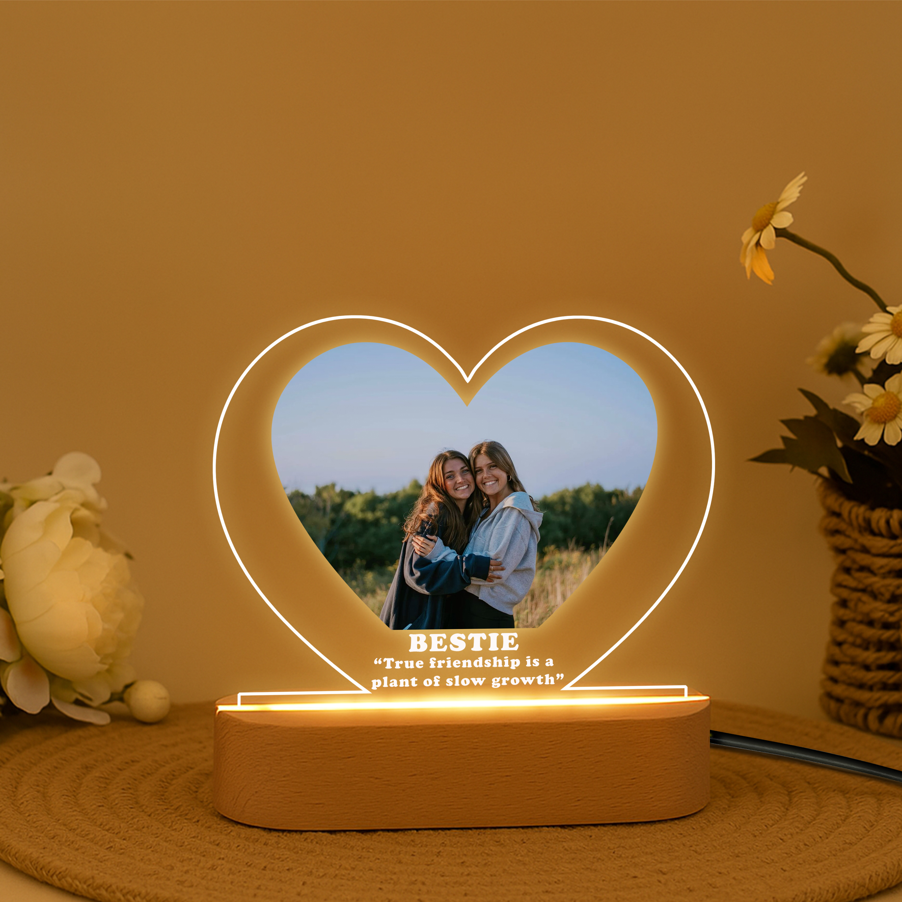 Customised Lamp with Photo and Text – Gifts for BFF, Birthdays, Anniversaries