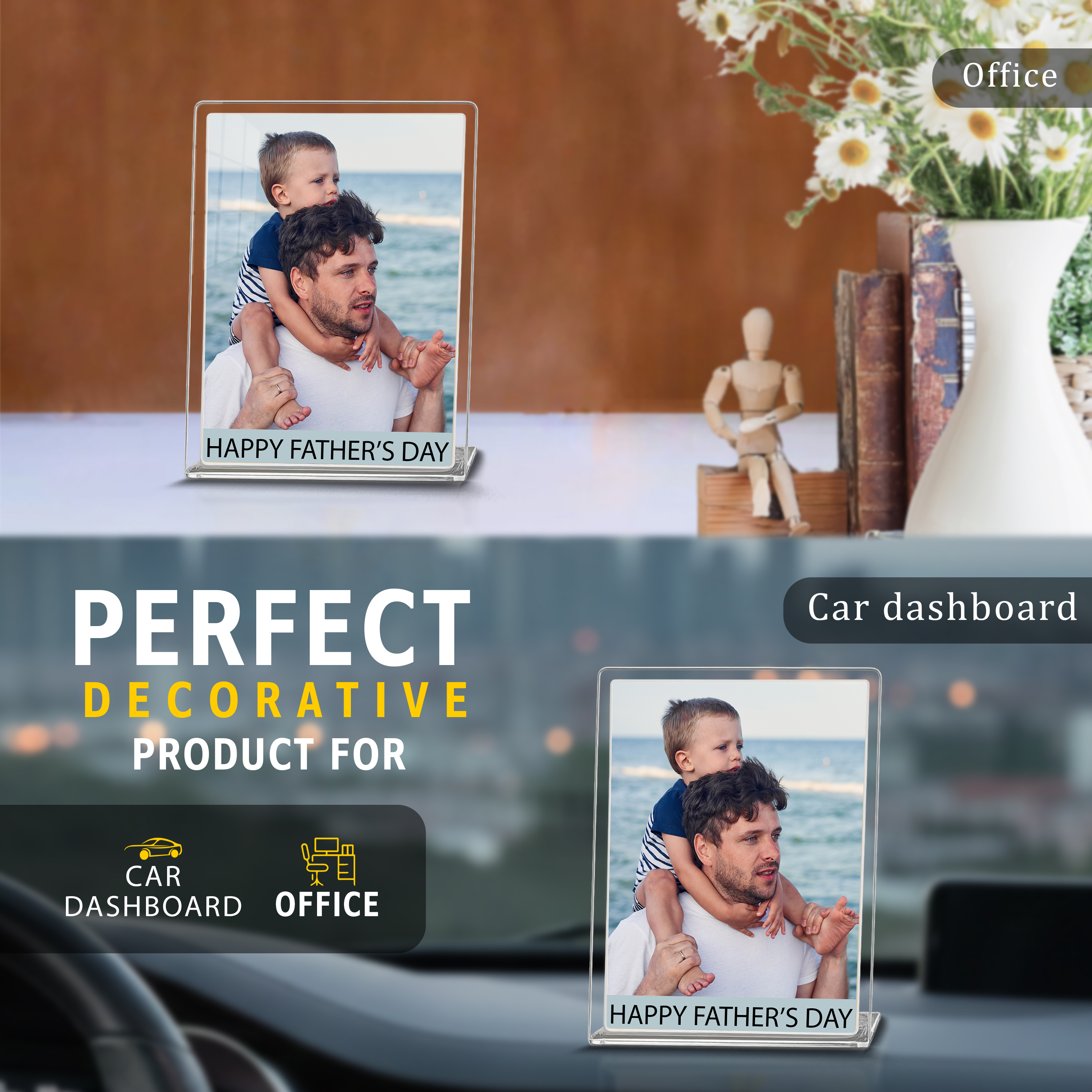 Personalized Car Dashboard Photo Stand Gift Decor - Image 4